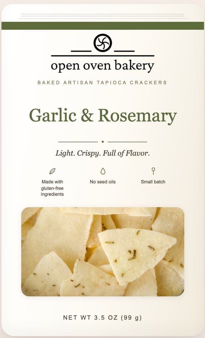 Garlic & Rosemary tapioca crackers